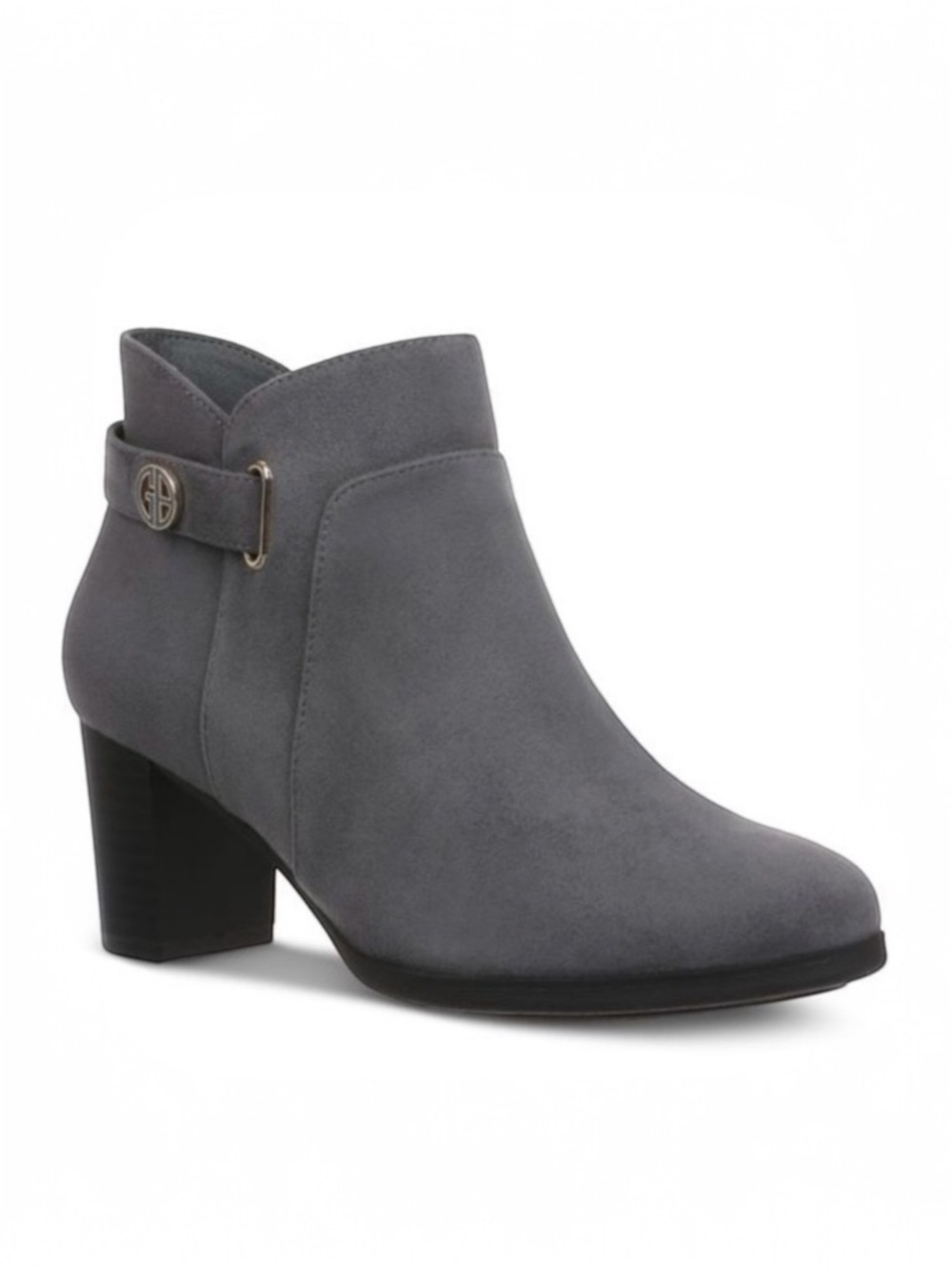 Gianni Bini Memory Foam Gray Suede Ankle Boots with Block Heel Size 7